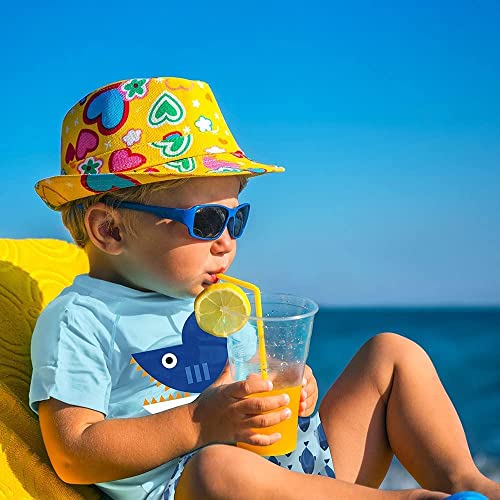 Dilon Toddler Baby Boys Swimsuit Shark Bathing Suits Set-Two Piece Short Sleeve Rashguard Swimwear & Swim Trunks Set(Shark,12-18 Months)