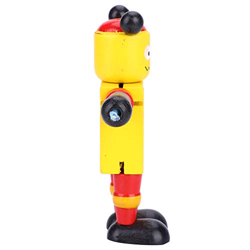 banapoy Wooden Robot Toys, Non-Toxic Safety Durable Kids Robot Toys, for Kids(Yellow)