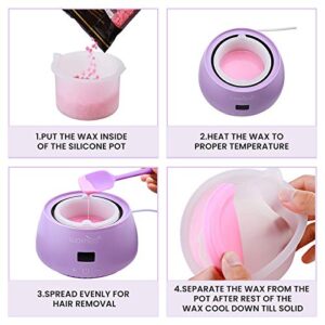 Delanie 2Pcs Silicone Wax Warmer Liner for Hair Removal, Replacement Silicone Wax Pot Wax Bowl, 500ml, 16.9 Oz