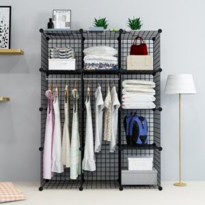 TUMUCUTE Wire Cube Storage Organizer, 12-Cube Metal Storage Shelves Bookshelf, Stackable Modular Closet Organizer for Bedroom Living Room, Office,Storage Shelves