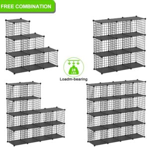 TUMUCUTE Wire Cube Storage Organizer, 12-Cube Metal Storage Shelves Bookshelf, Stackable Modular Closet Organizer for Bedroom Living Room, Office,Storage Shelves