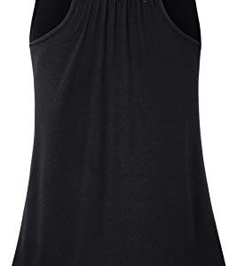 Cestyle Workout Tanks for Women, Ladies Running Exercise Clothes Boat Neck Fashion Sleeveless Sweat Wicking Jogging Activewear Hiking Performance Shirts Black Medium