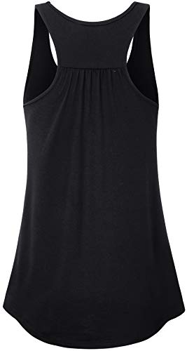 Cestyle Workout Tanks for Women, Ladies Running Exercise Clothes Boat Neck Fashion Sleeveless Sweat Wicking Jogging Activewear Hiking Performance Shirts Black Medium