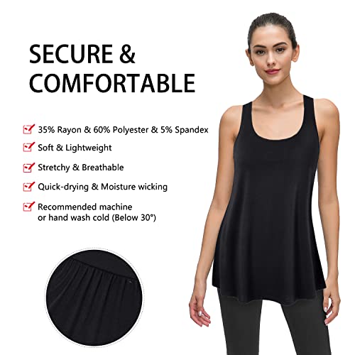 Cestyle Workout Tanks for Women, Ladies Running Exercise Clothes Boat Neck Fashion Sleeveless Sweat Wicking Jogging Activewear Hiking Performance Shirts Black Medium