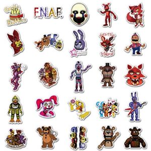 Five Nights at Freddy's Stickers 50 Pack Waterproof Stickers Laptop Bumper Skateboard Water Bottles Computer Terror Game Stickers