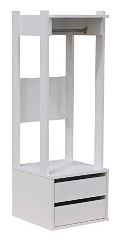 Kings Brand Furniture – Corry Open Wardrobe Armoire Closet with 2-Drawers, White