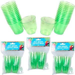 topnotch outlet disposable shot cups - mini cups (2 oz) unique green solo party shooters - jello shots - jager bombs - beer pong cups - st patricks day - plastic shot glasses