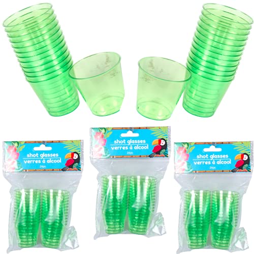 TopNotch Outlet Disposable Shot Cups - Mini Cups (2 Oz) Unique Green Solo Party Shooters - Jello Shots - Jager Bombs - Beer Pong Cups - St Patricks Day - Plastic Shot Glasses