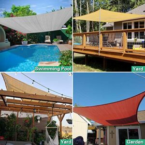 Artpuch 12'x16' Sun Shade Sail Curved Commercial Outdoor Shade Cover Mocha Brown Rectangle Heavy Duty Permeable 185GSM Backyard Shade Cloth for Patio Garden Sandbox (We Make Custom Size)