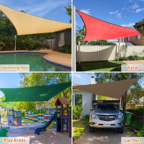 Artpuch 12'x16' Sun Shade Sail Curved Commercial Outdoor Shade Cover Mocha Brown Rectangle Heavy Duty Permeable 185GSM Backyard Shade Cloth for Patio Garden Sandbox (We Make Custom Size)