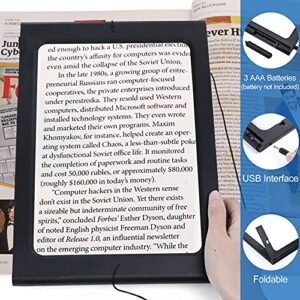 3X Magnifying Glass, Lighted Magnifying Glass with 12 LED Lights, 2 Power Supply Modes for Evenly Lit Reading Area, Foldable Magnifier for Hands Free Reading, Low Vision and Seniors