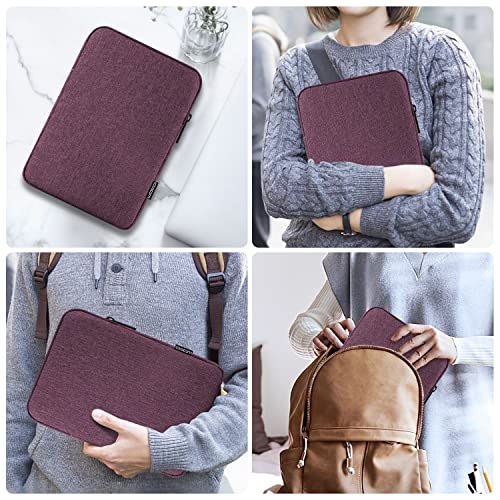 MoKo 12.9 Inch Laptop Sleeve Case Fits iPad Pro 12.9 M2 2022/2021/2020, Galaxy Tab S8+/S9+ 12.4 2022/2023, Surface Laptop Go 12.4", Polyester Bag Fit with Apple Pencil and Smart Keyboard, Purple
