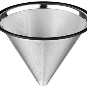 TEEMADE Pour Over Coffee Filter Metal Base Reusable Stainless Steel Coffee Dripper Perfect for Chemex Hario Bodum & Other Coffee Makers Paperless Coffee Filter for Sustainable Brewing
