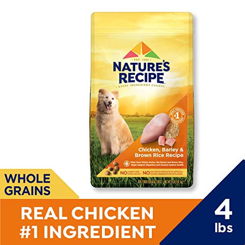 Nature’s Recipe Adult Dry Dog Food, Chicken & Rice Recipe, 4 Pound Bag