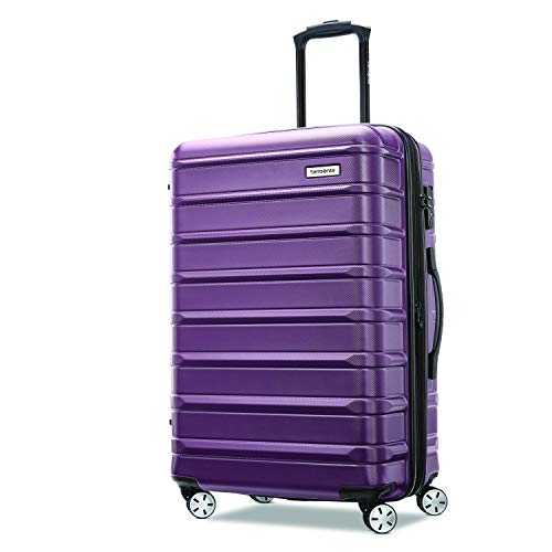 Samsonite Omni 2 Hardside Expandable Luggage with Spinner Wheels, Checked-Medium 24-Inch, Purple