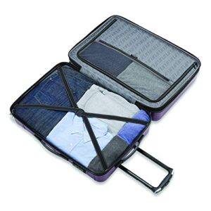 Samsonite Omni 2 Hardside Expandable Luggage with Spinner Wheels, Checked-Medium 24-Inch, Purple