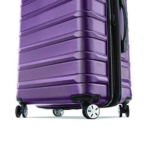 Samsonite Omni 2 Hardside Expandable Luggage with Spinner Wheels, Checked-Medium 24-Inch, Purple