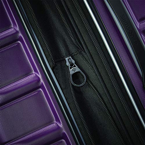 Samsonite Omni 2 Hardside Expandable Luggage with Spinner Wheels, Checked-Medium 24-Inch, Purple