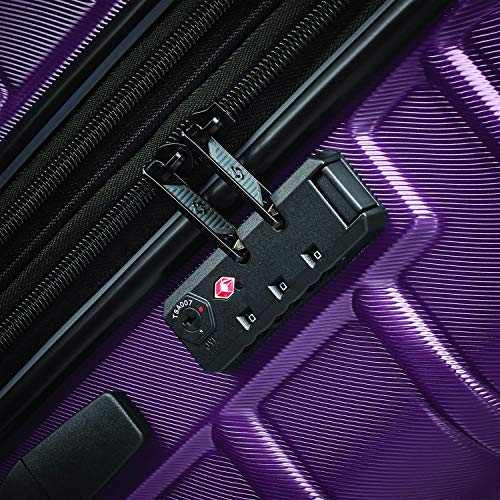 Samsonite Omni 2 Hardside Expandable Luggage with Spinner Wheels, Checked-Medium 24-Inch, Purple