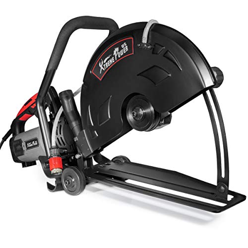 XtremepowerUS 3200W Electric Power Disc Cutter Circular Demo Saw For Wet/Dry Concrete Guide Roller Cut Off, 16"