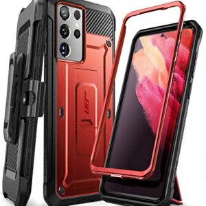 SUPCASE Unicorn Beetle Pro Series Case Designed for Samsung Galaxy S21 Ultra 5G (2021 Release), Full-Body Dual Layer Rugged Holster & Kickstand Case Without Built-in Screen Protector (Ruddy)