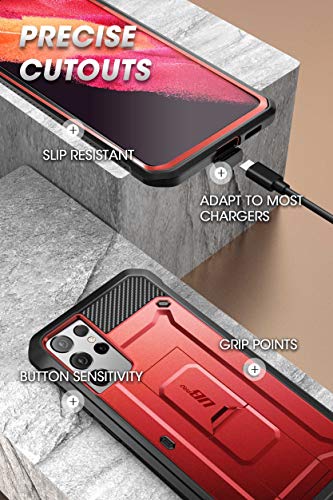 SUPCASE Unicorn Beetle Pro Series Case Designed for Samsung Galaxy S21 Ultra 5G (2021 Release), Full-Body Dual Layer Rugged Holster & Kickstand Case Without Built-in Screen Protector (Ruddy)