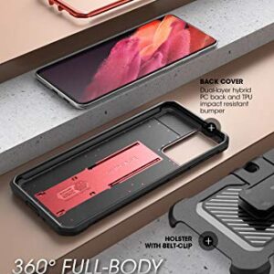 SUPCASE Unicorn Beetle Pro Series Case Designed for Samsung Galaxy S21 Ultra 5G (2021 Release), Full-Body Dual Layer Rugged Holster & Kickstand Case Without Built-in Screen Protector (Ruddy)