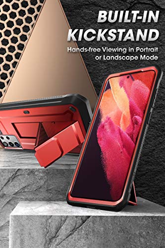 SUPCASE Unicorn Beetle Pro Series Case Designed for Samsung Galaxy S21 Ultra 5G (2021 Release), Full-Body Dual Layer Rugged Holster & Kickstand Case Without Built-in Screen Protector (Ruddy)