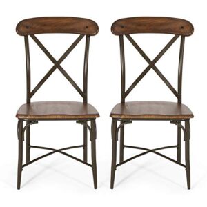 christopher knight home stroble dining chair sets, dark brown + espresso