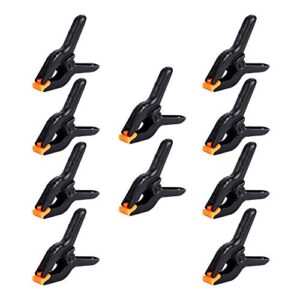 10 packs of 3.5 inch professional plastic small spring clamps heavy duty for crafts and backdrop clips clamps for backdrop stand,photography, home improvement and so on
