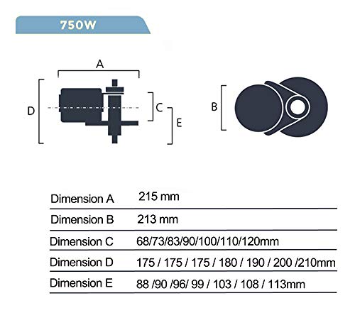 DERUIZ Mid Drive Motor Kit 750W Electric Bicycle Conversion Kits BBS02B for eBike Central Engine with Display(Optinal) for Mountain Bike