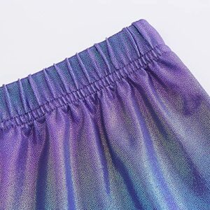 Nothing Girls Gymnastics Shorts Athletic Leotards Sparkle Dance Tumbling 5-10Years (Purple, 7-8 Years)