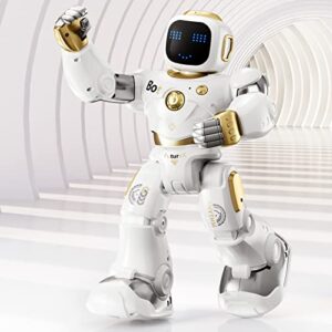 ruko smart robot for kids, large programmable interactive stem rc robot, voice control and app control, gifts for boys and girls 4 5 6 7 8 9, gold