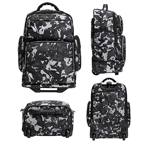 SKYMOVE 20 inches Big Storage Multifunction Travel Wheeled Rolling Backpack Luggage Books Laptop Bag, Blue