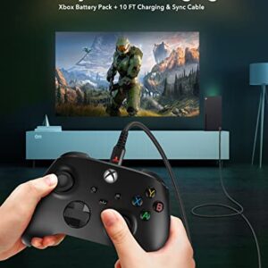 Controller Battery for Xbox One/Xbox Series X S with 3M USB C Charging Cable and Micro USB Adapter Rechargeable Battery Kit Play and Charge Xbox Accessory, XBOX-SB02