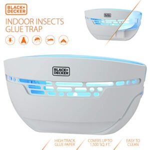 BLACK+DECKER Fly Traps for Indoors- Fruit Fly & Mosquito Trap- Gnat Traps for House- Wall- Mounted Moth & Mosquito Killer via Non Toxic Sticky Glue Paper Insect Killer & Bug Catcher