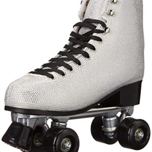 YOKI Women's Classic High-top Rink Roller Skates for Beginners Indoor/Outdoor use Bling Size 9
