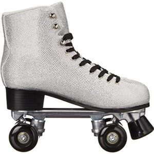 YOKI Women's Classic High-top Rink Roller Skates for Beginners Indoor/Outdoor use Bling Size 9