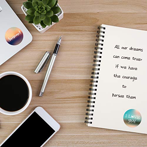 600 Pieces 1.5 Inch Positive Stickers Motivational Encouragement Quote Label Stickers Handwritten Modern Artistic Inspirational Stickers for Greeting Cards Envelopes Sealing Decor