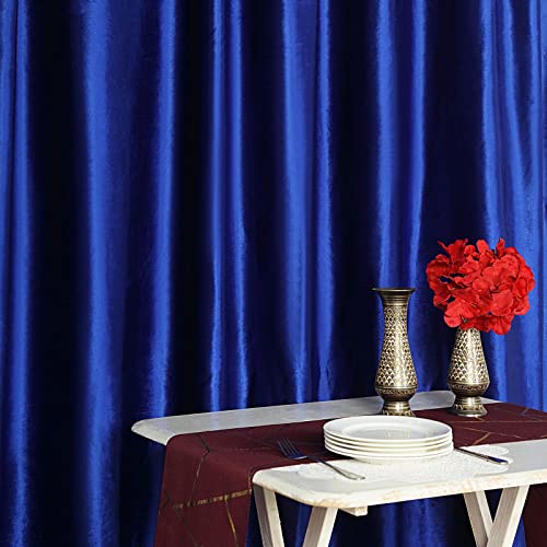 Efavormart 8Ft H x 8Ft W Premium Royal Blue Velvet Backdrop Curtain Panel Drape Background for Events