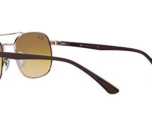 Ray-Ban RB3670 Square Sunglasses, Copper/Clear Gradient Brown, 54 mm