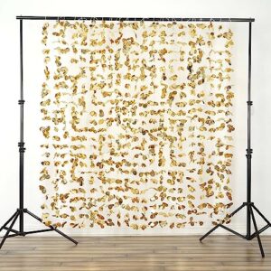 efavormart 6 ft x 6 ft flower garland backdrop curtain for wedding birthday party banquet event decoration - gold