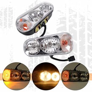 hecasa universal halogen snow plow headlight lamps kit compatible with boss western meyer blizzard curtis, enhanced visibility, long lasting light, super brightness output - 1 year extra warranty