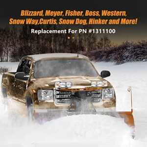 HECASA Universal Halogen Snow Plow Headlight Lamps Kit Compatible with Boss Western Meyer Blizzard Curtis, Enhanced Visibility, Long Lasting Light, Super Brightness Output - 1 Year Extra Warranty