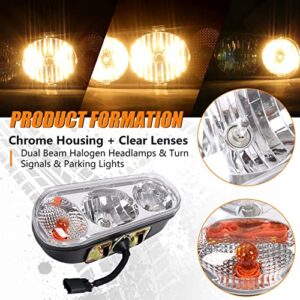 HECASA Universal Halogen Snow Plow Headlight Lamps Kit Compatible with Boss Western Meyer Blizzard Curtis, Enhanced Visibility, Long Lasting Light, Super Brightness Output - 1 Year Extra Warranty