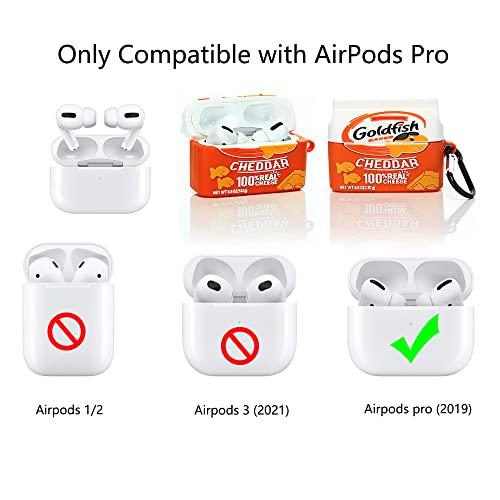 Suublg Silicone Cute Airpods Pro Chocolate Case with Keychain, Cartoon Snacks Potato Chips 3D Candy Design Airpod Pro Accessories Charging Protective Cover Compatible for Airpods (Goldfish)