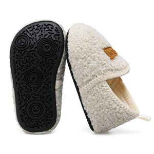 L-RUN Toddler Slippers for Boys/Girls Home Slippers Beige 6.5-7.5 Toddler=EU24-25