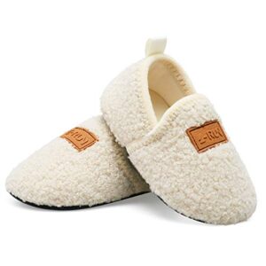 L-RUN Toddler Slippers for Boys/Girls Home Slippers Beige 6.5-7.5 Toddler=EU24-25