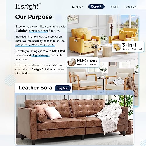 Esright 40 Inch Chair Bed 3-in-1 Convertible Futon Chair Multi-Functional Adjustable Reading Sofa, Sleeper Chair with Modern Linen Fabric, Navy