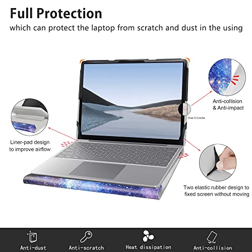 Alapmk Protective Cover Case for 12.4" Microsoft Surface Laptop Go 2 2022/Surface Laptop Go 2021 [Note:Not fit 13.5 Inch Surface Laptop 1 2 3/15 Inch Surface Laptop 3],Galaxy